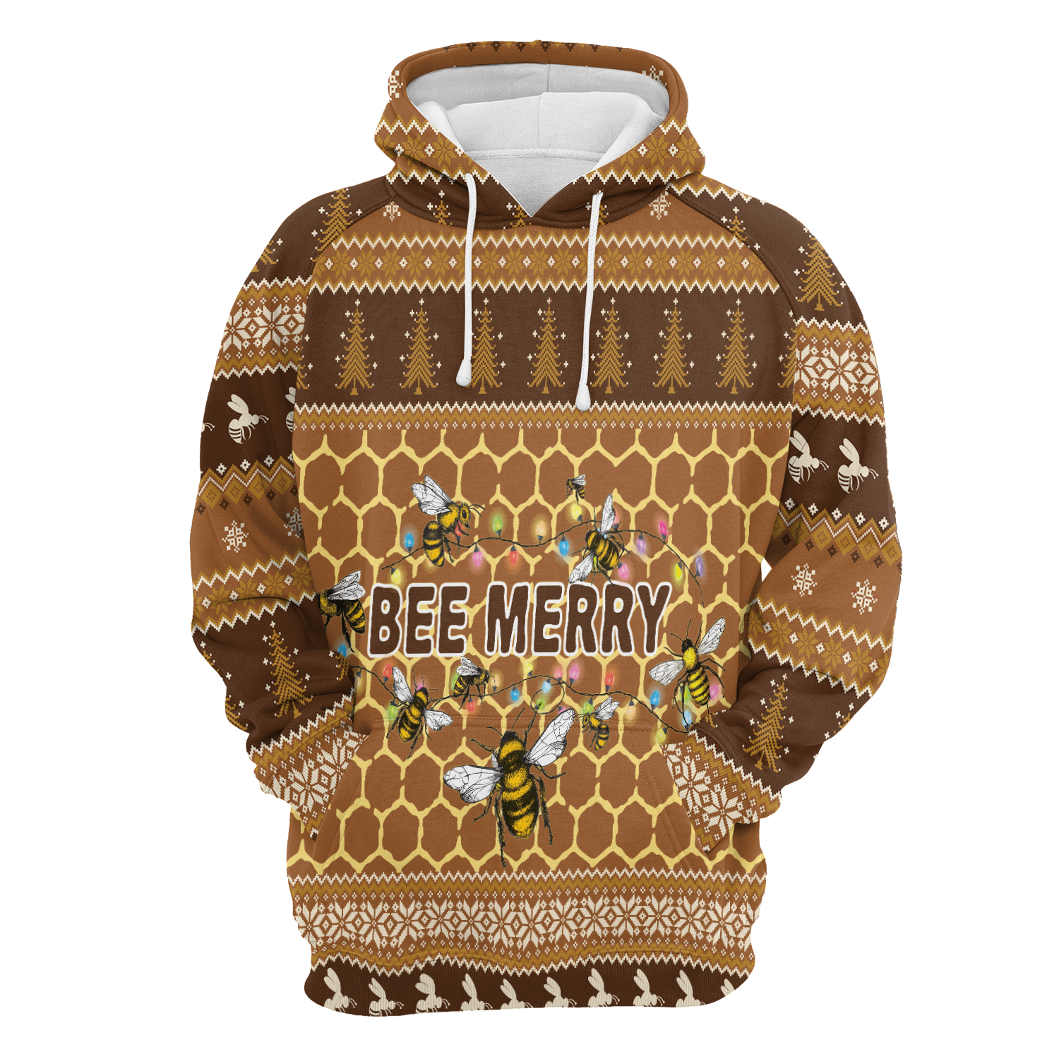 Bee Merry Christmas All Over Print 3D Hoodie