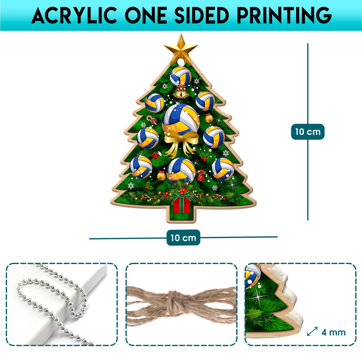 Volleyball Christmas Tree Acrylic Ornament