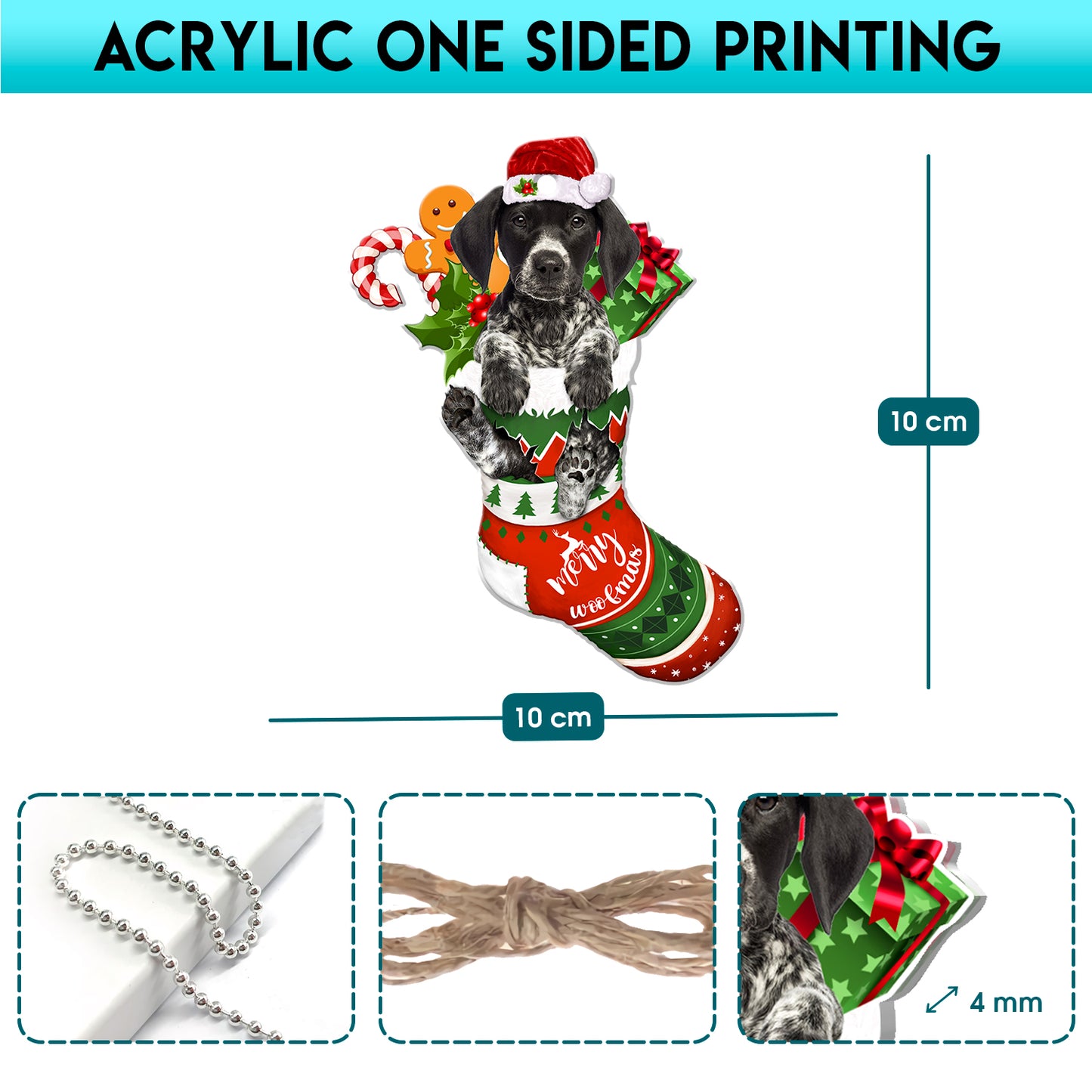 German Shorthaired Pointer Tree Socks Acrylic Ornament