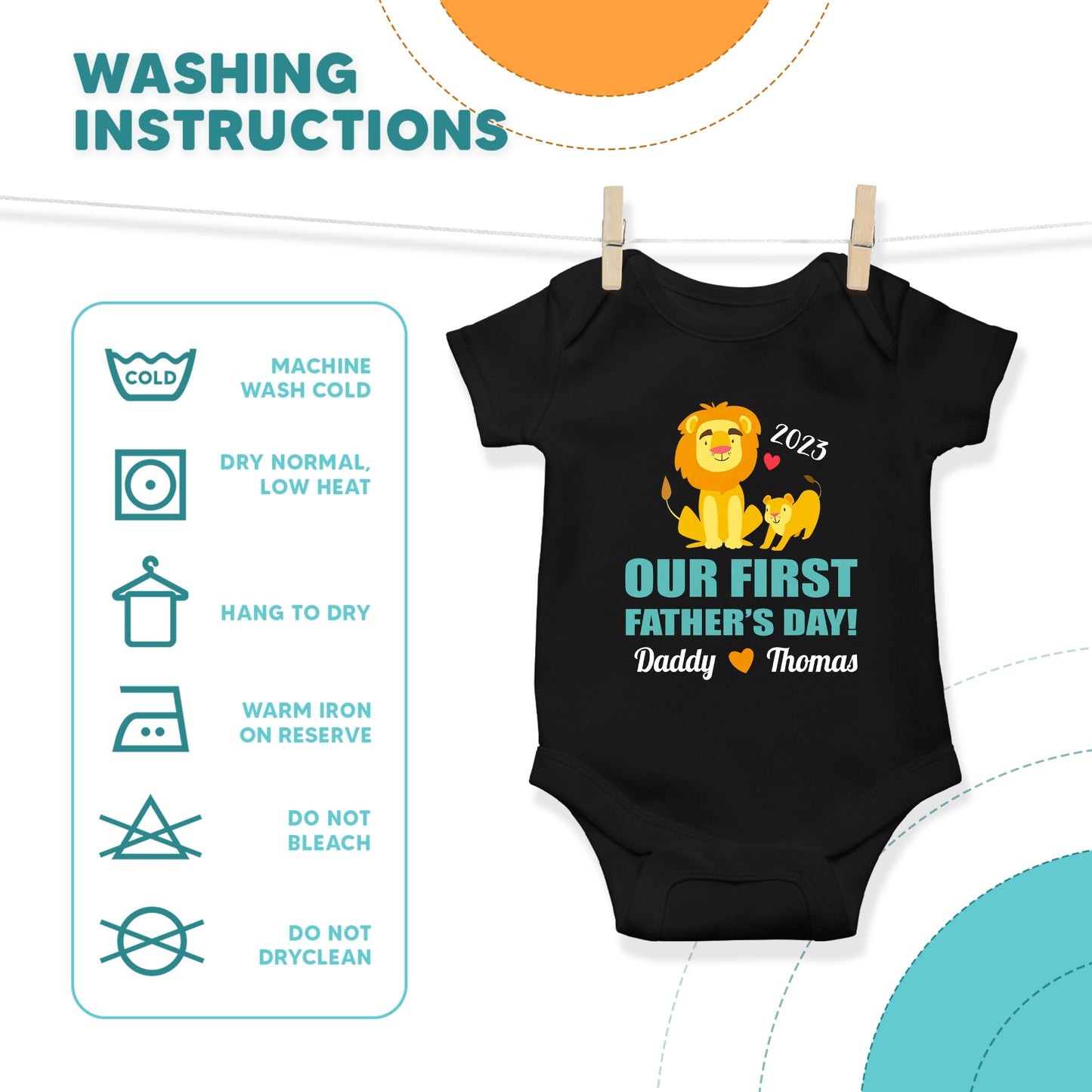 Our First Father's Day Lion Dad & Baby Custom Matching Outfit