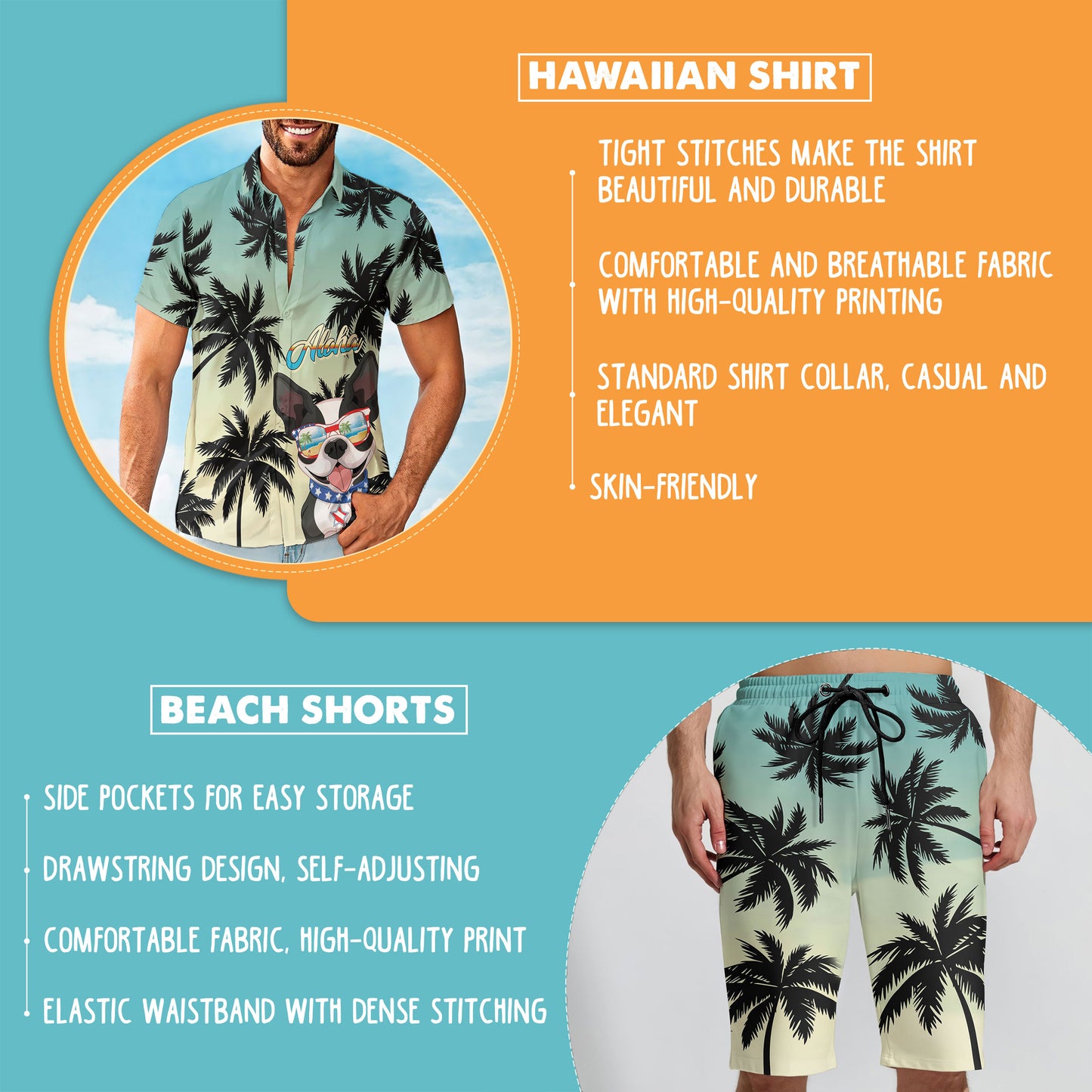 Aloha Boston Terrier Dog Hawaiian Shirt And Shorts
