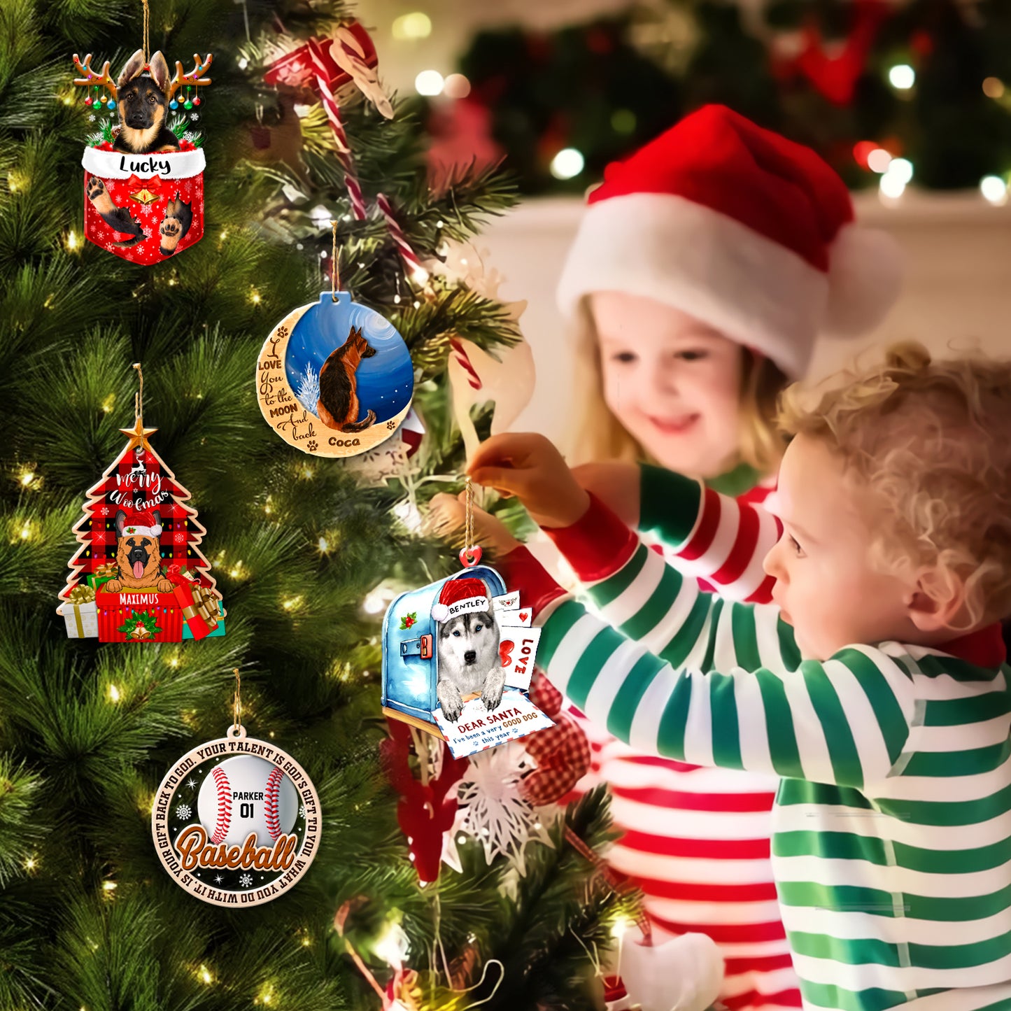 Personalized Husky In Mailbox Christmas Aluminum Ornament