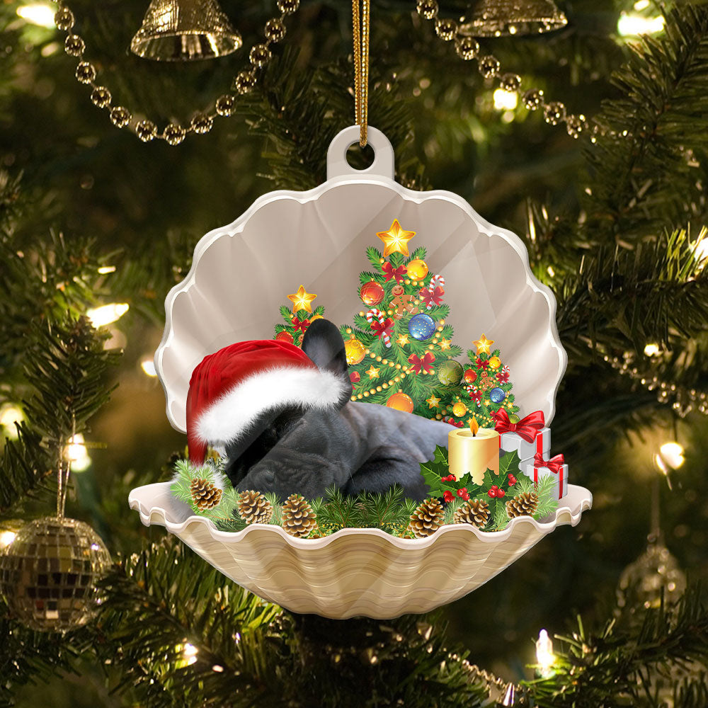 French Bulldog Sleeping Christmas Acrylic Ornament