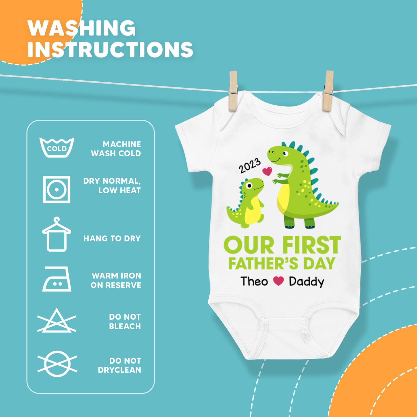 Funny 1st Fathers Day Elephant, Dinosaur, Bear Custom Matching Outfit