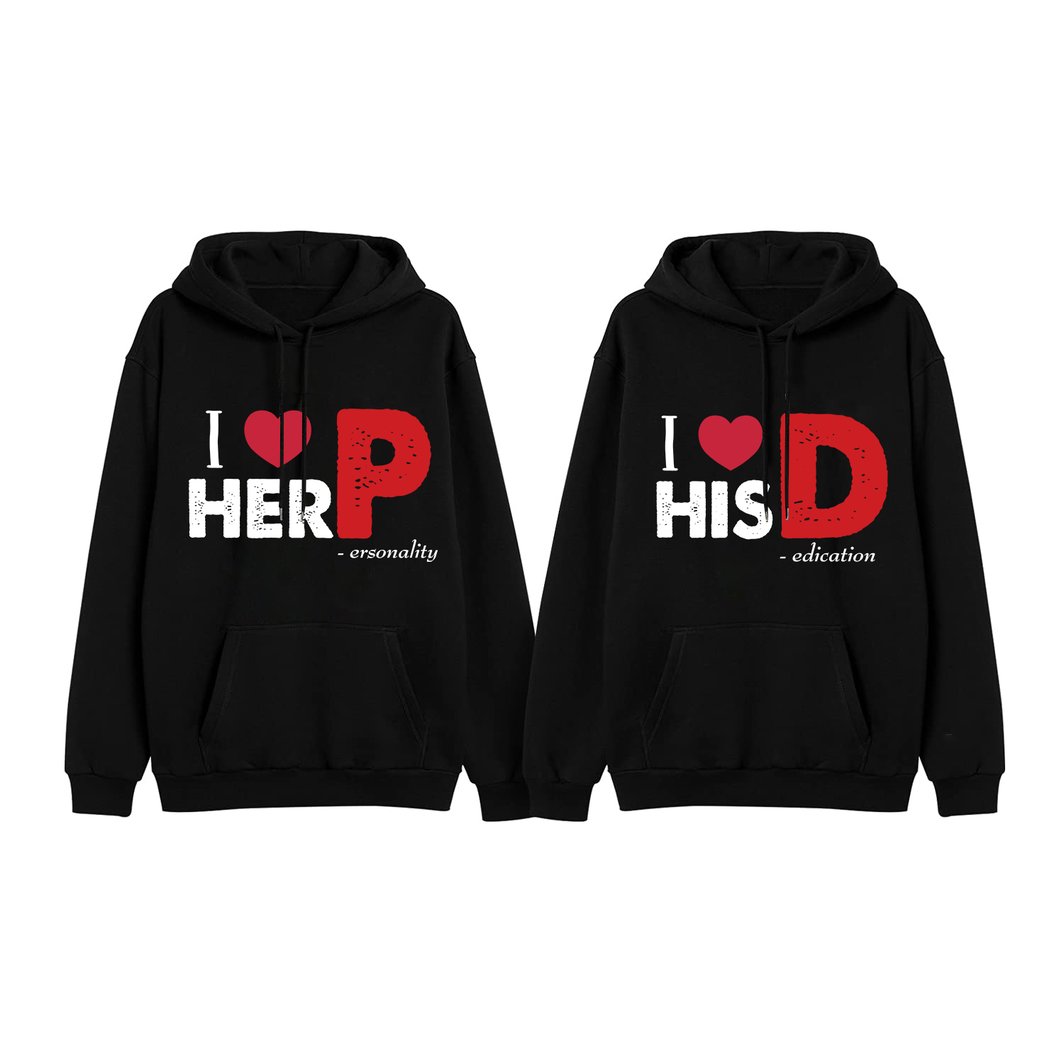 Romantic Matching Set: My Heart Beats for Her/Him Couple Gifts Hoodies