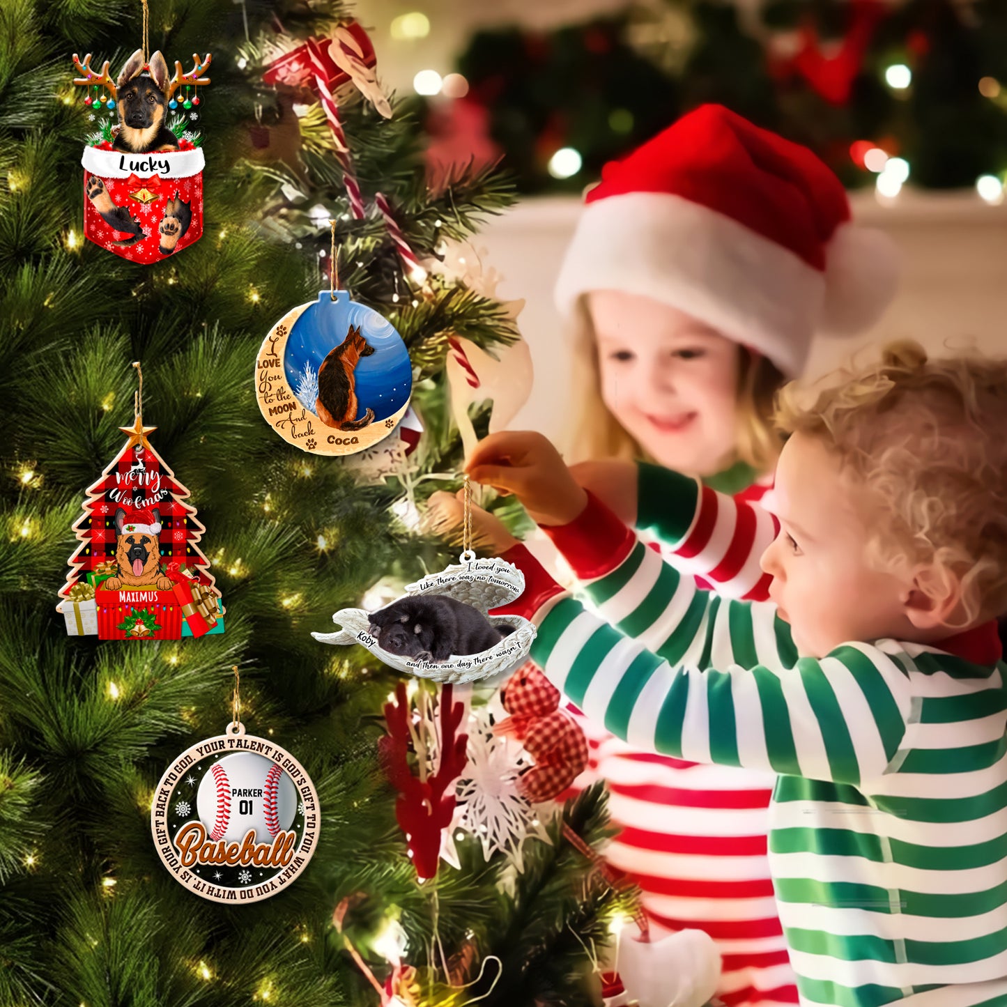 Personalized Tibetan Mastiff Sleeping Angel Memorial Aluminum Ornament