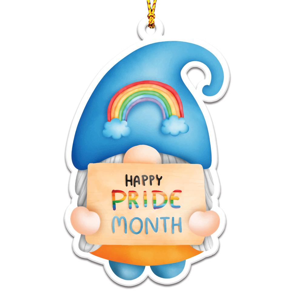 LGBT Pride Adorable Gnomes Personalizedwitch Christmas Ornaments Set