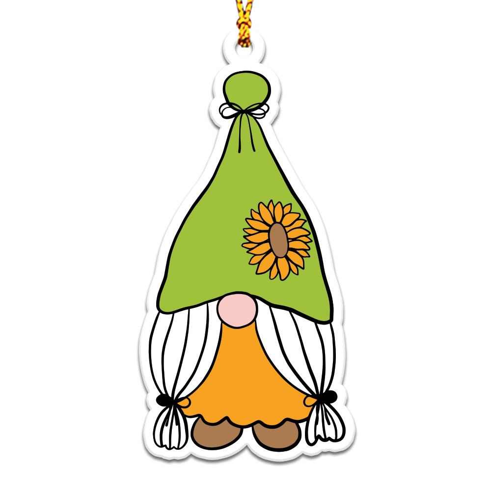 Adorable Gnomes With Sunflowers Personalizedwitch Christmas Ornaments Set