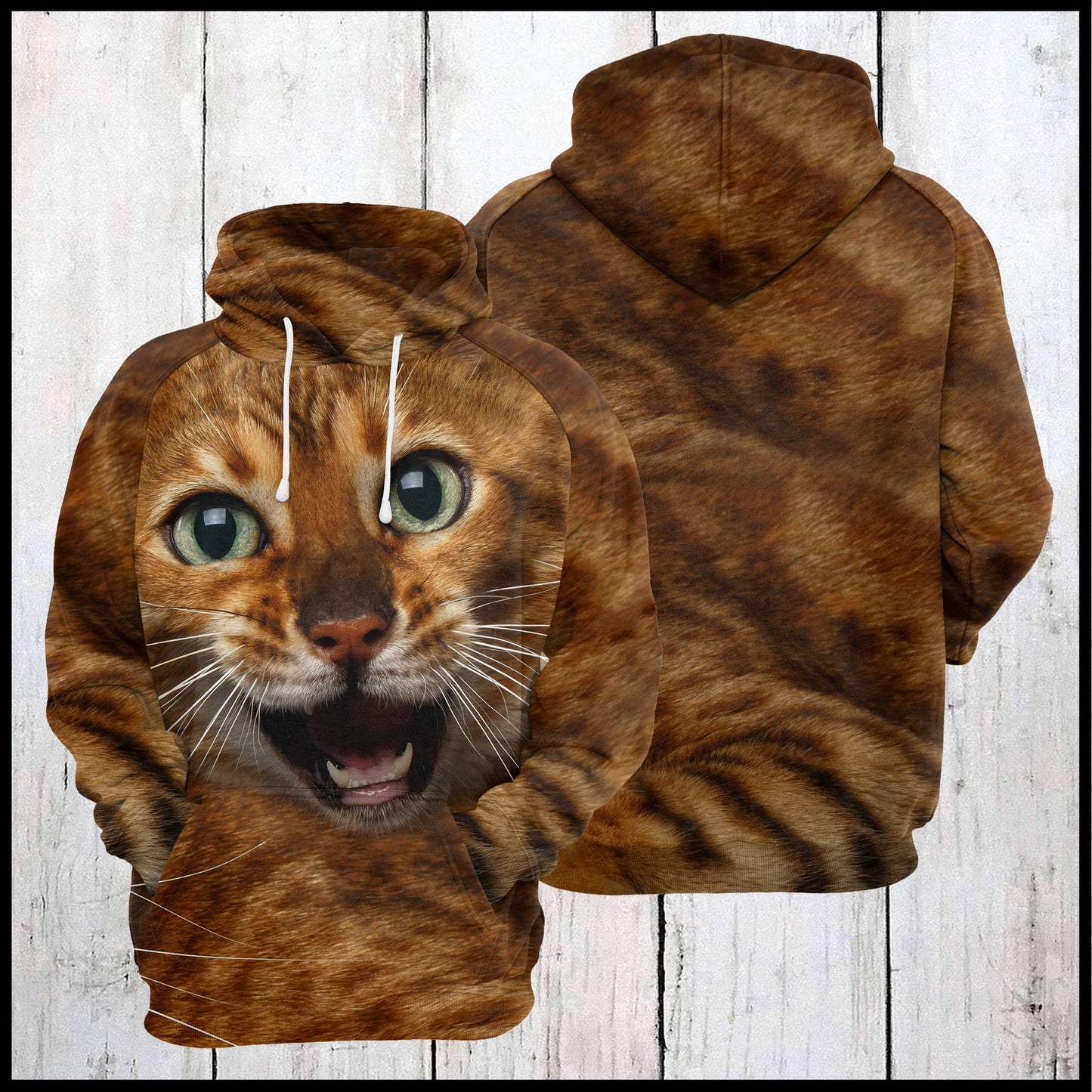 Funny Bengal Cat U224 - All Over Print Unisex Hoodie