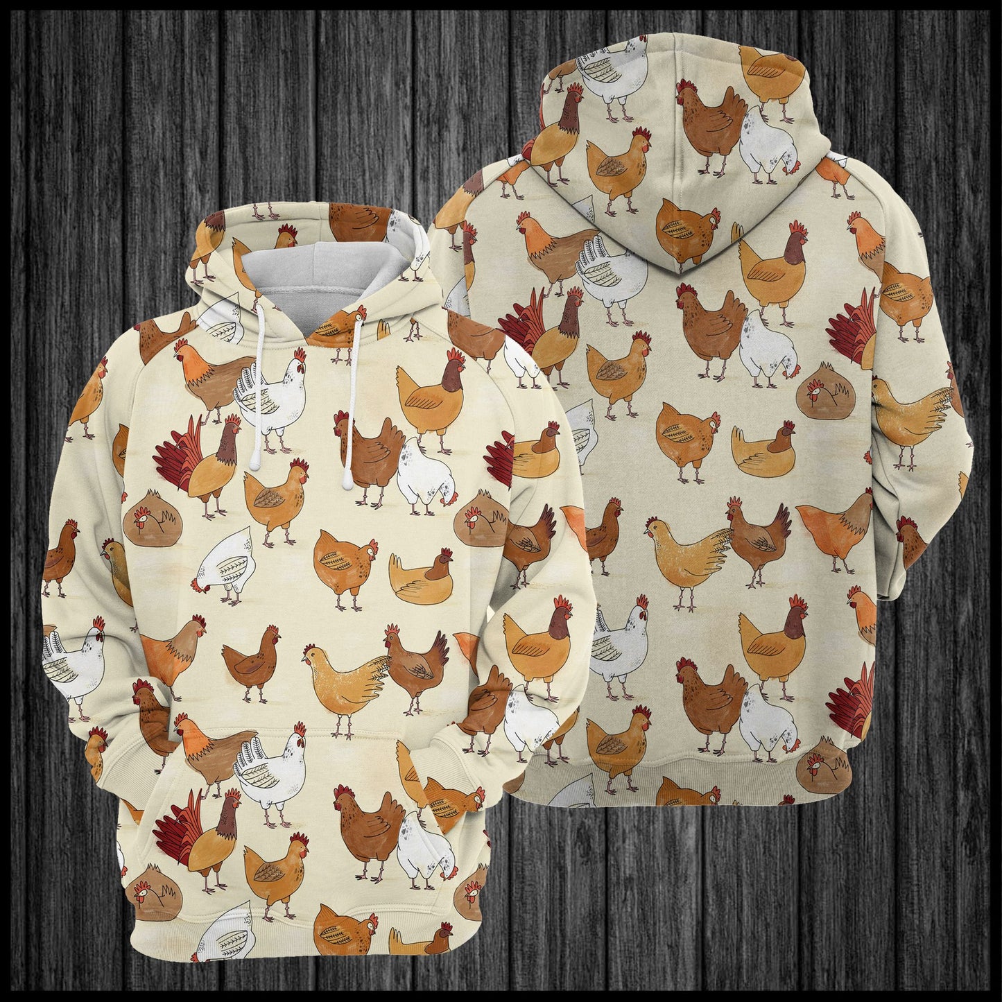 Chicken Family U224 - All Over Print Unisex Hoodie