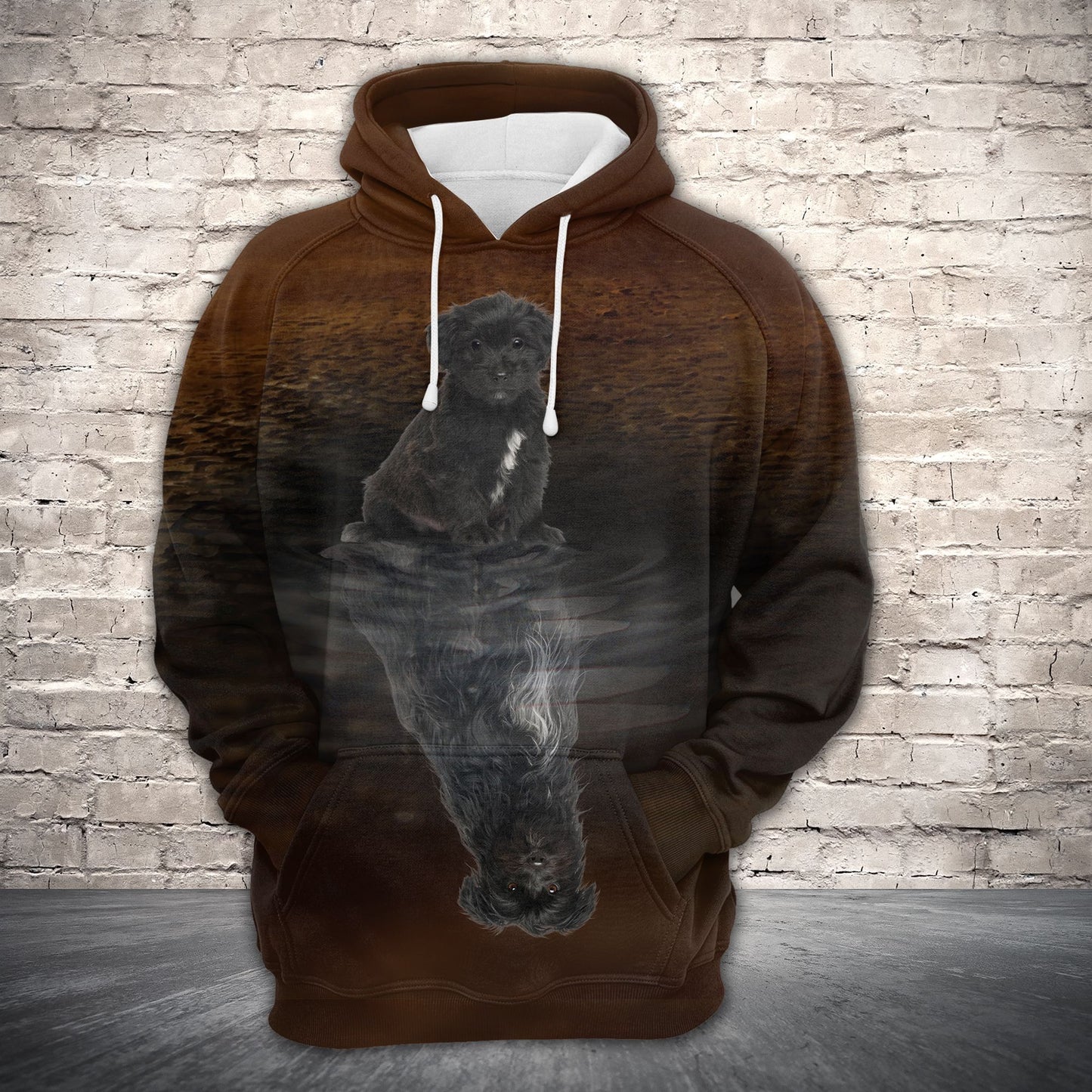 Cute Pyrenean Shepherd Reflection Dog H22428 - All Over Print Unisex Hoodie