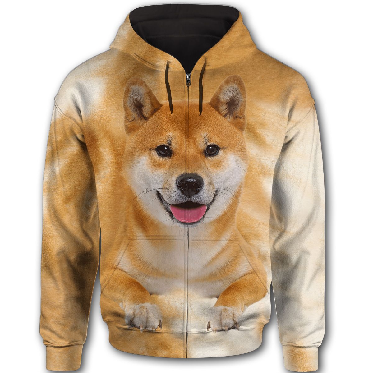 Shiba Inu Cute Face Dog T284 - All Over Print Zip Hoodie