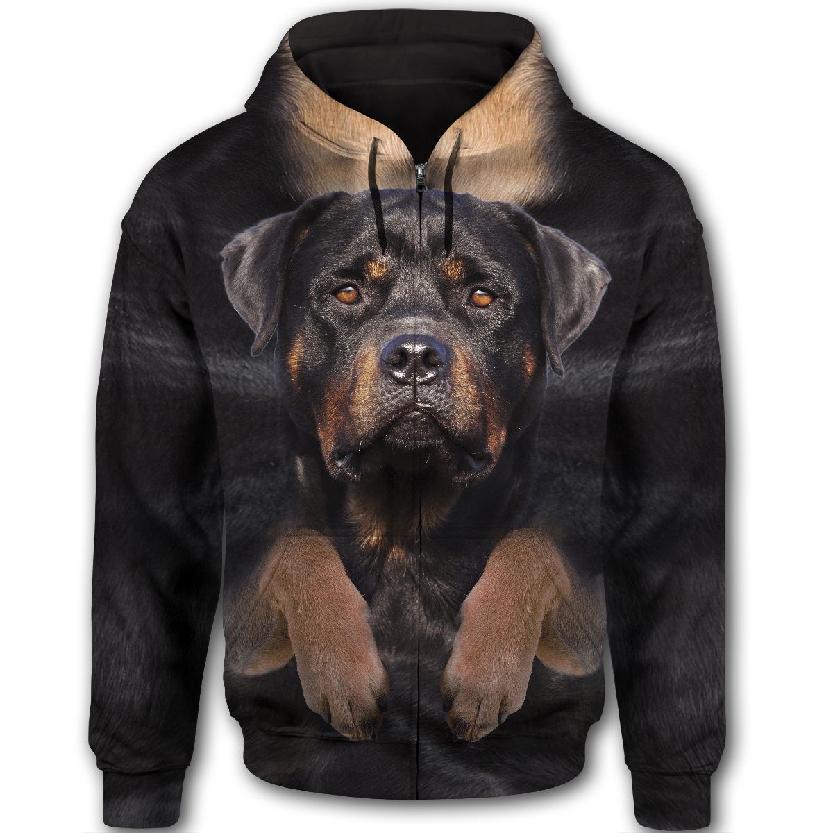 Rottweiler Cute Face Dog T284 - All Over Print Zip Hoodie unisex womens & mens, couples matching, friends, funny family christmas holiday zip hoodie gifts (plus size available)