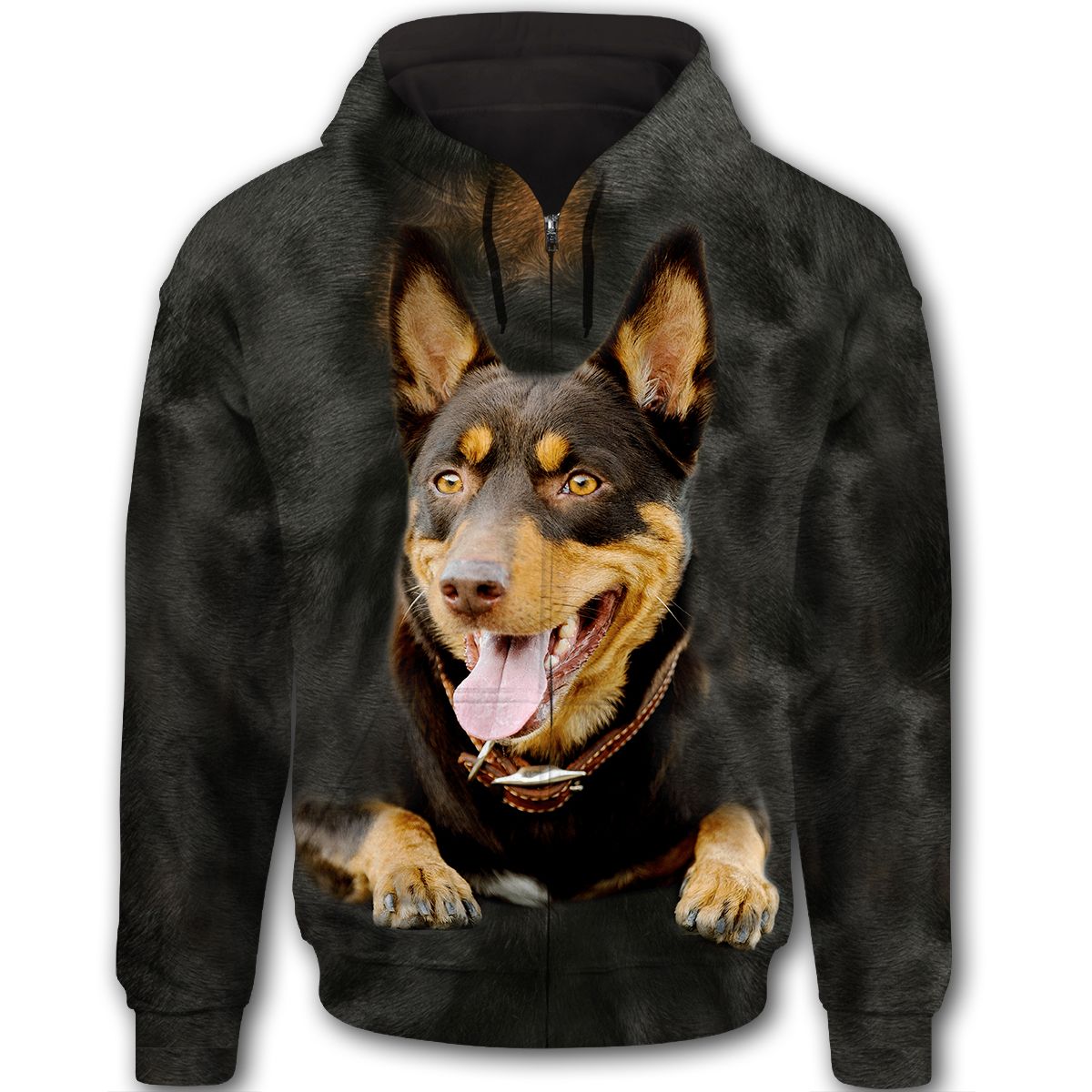 Australian Kelpie Cute Dog Face T294 - All Over Print Zip Hoodie