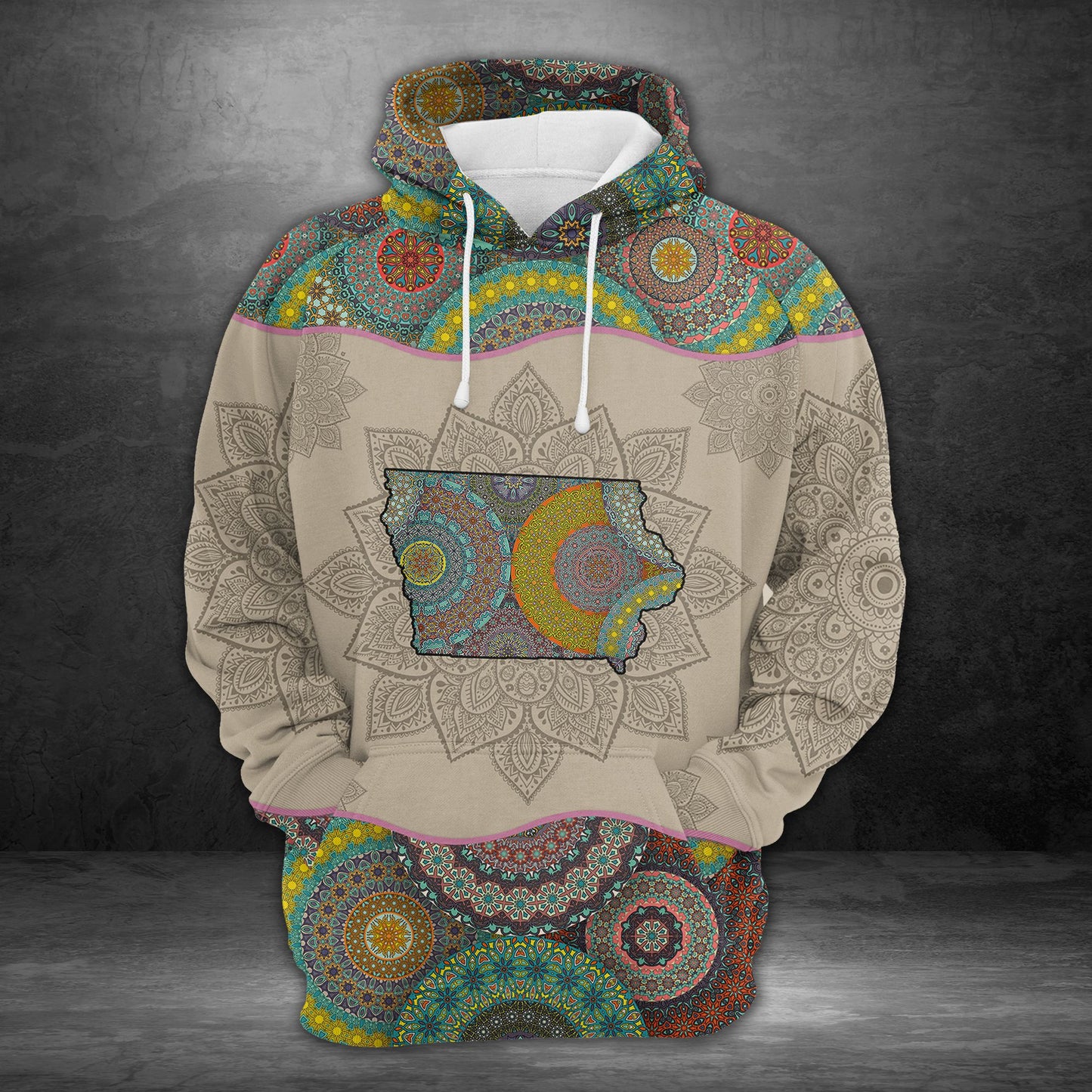 Awesome Iowa Mandala H18512 - All Over Print Unisex Hoodie