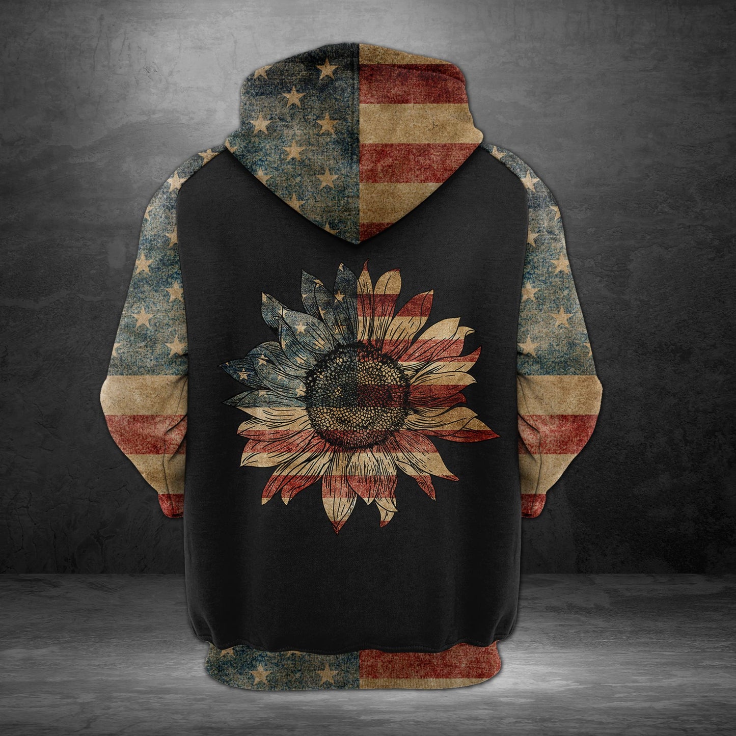 Awesome Maryland Sunflower American Flag H22529 - All Over Print Unisex Hoodie