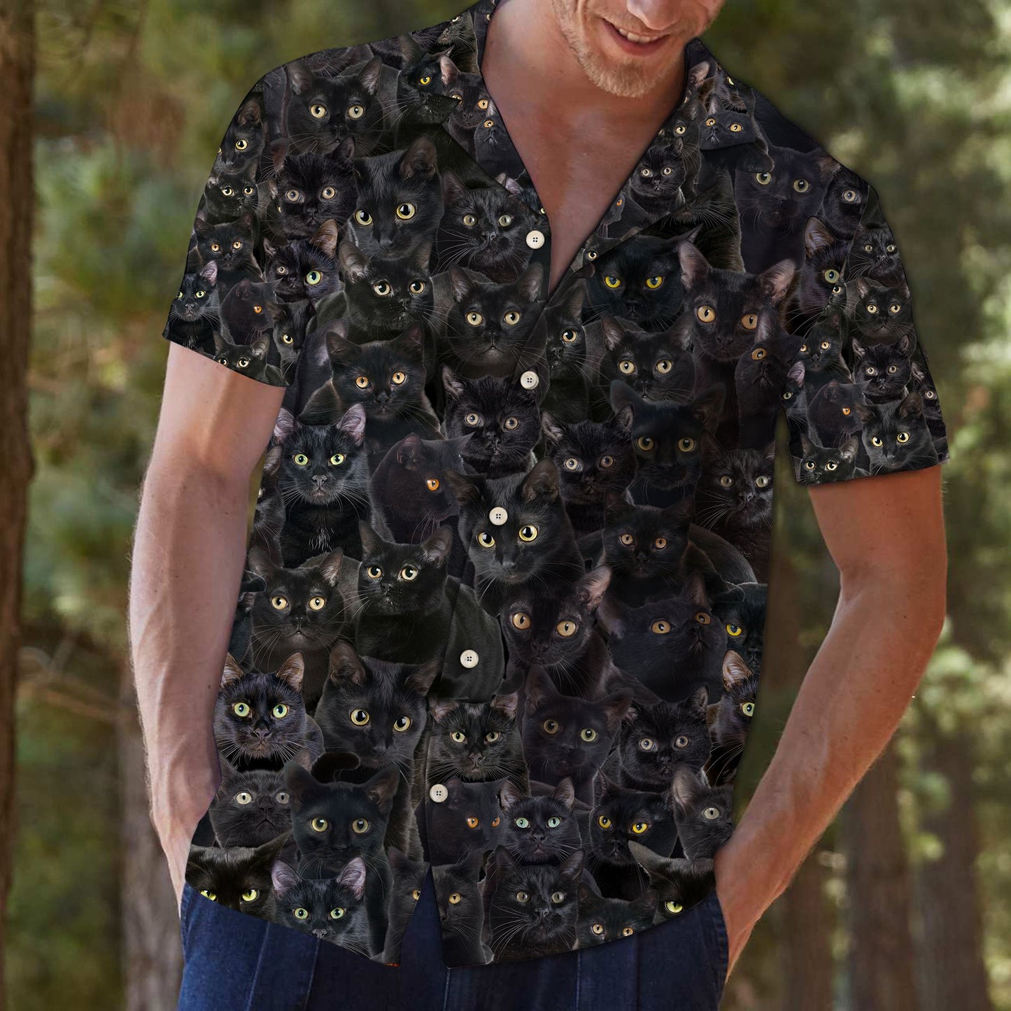 Black Cat Awesome D0107 - Hawaii Shirt