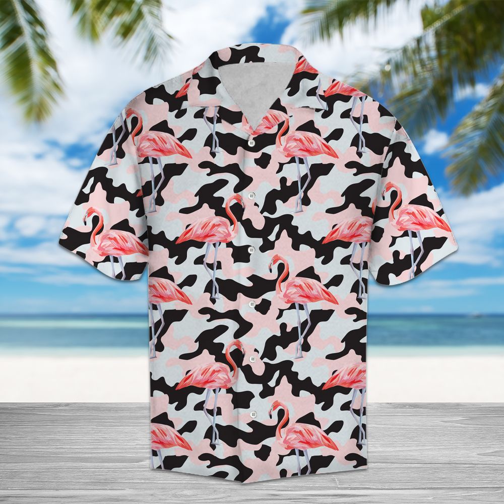 Amazing Camo Flamingo H2758 - Hawaii Shirt