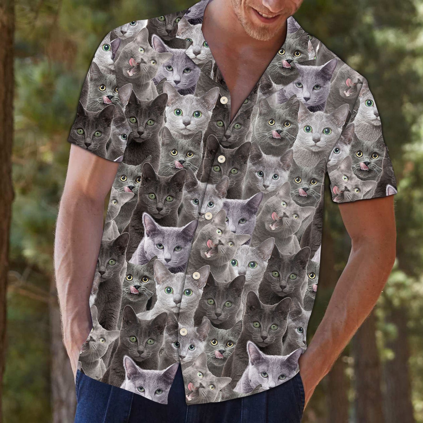 Russian Blue Awesome D0307 - Hawaii Shirt