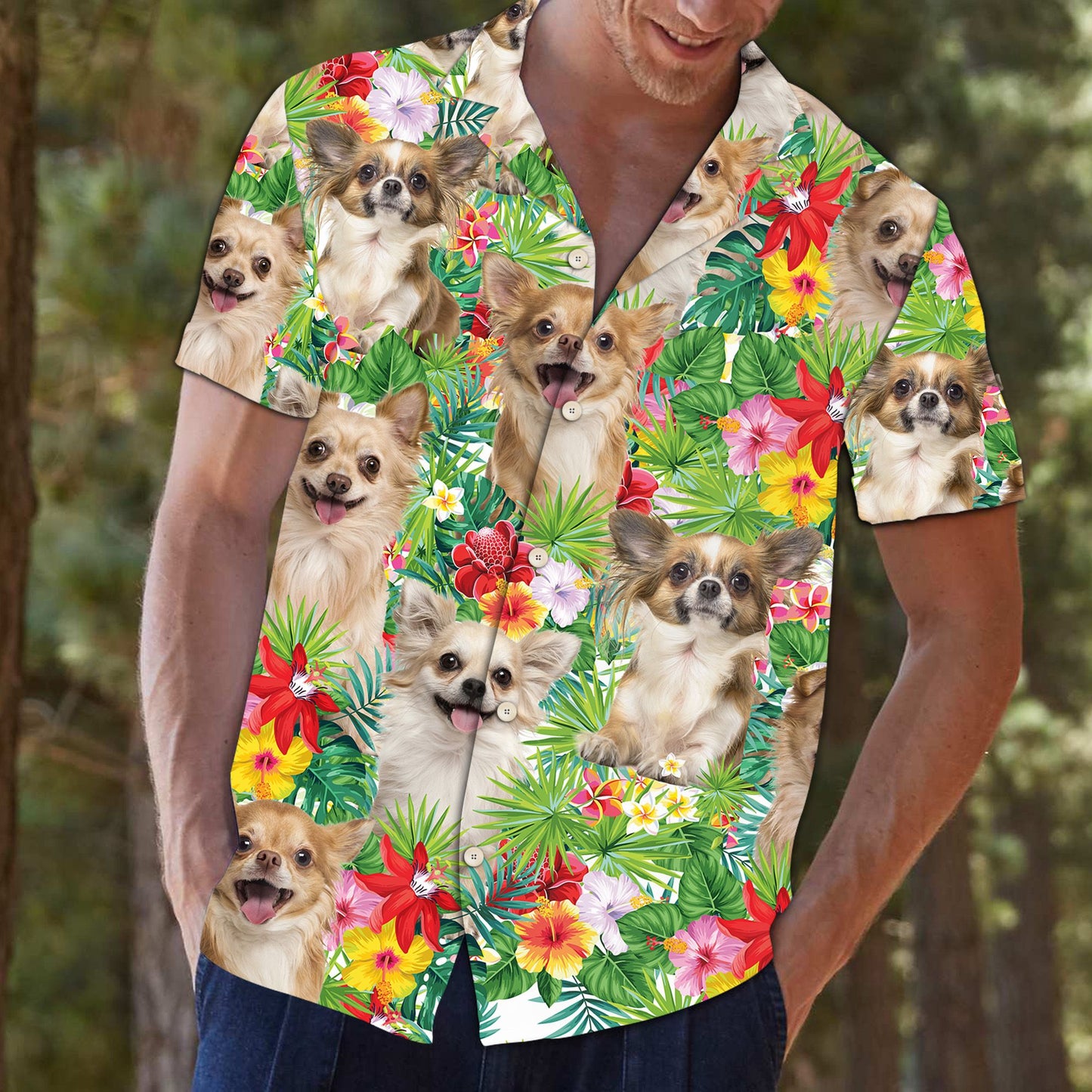 Chihuahua Flower Tropical D0307 - Hawaii Shirt
