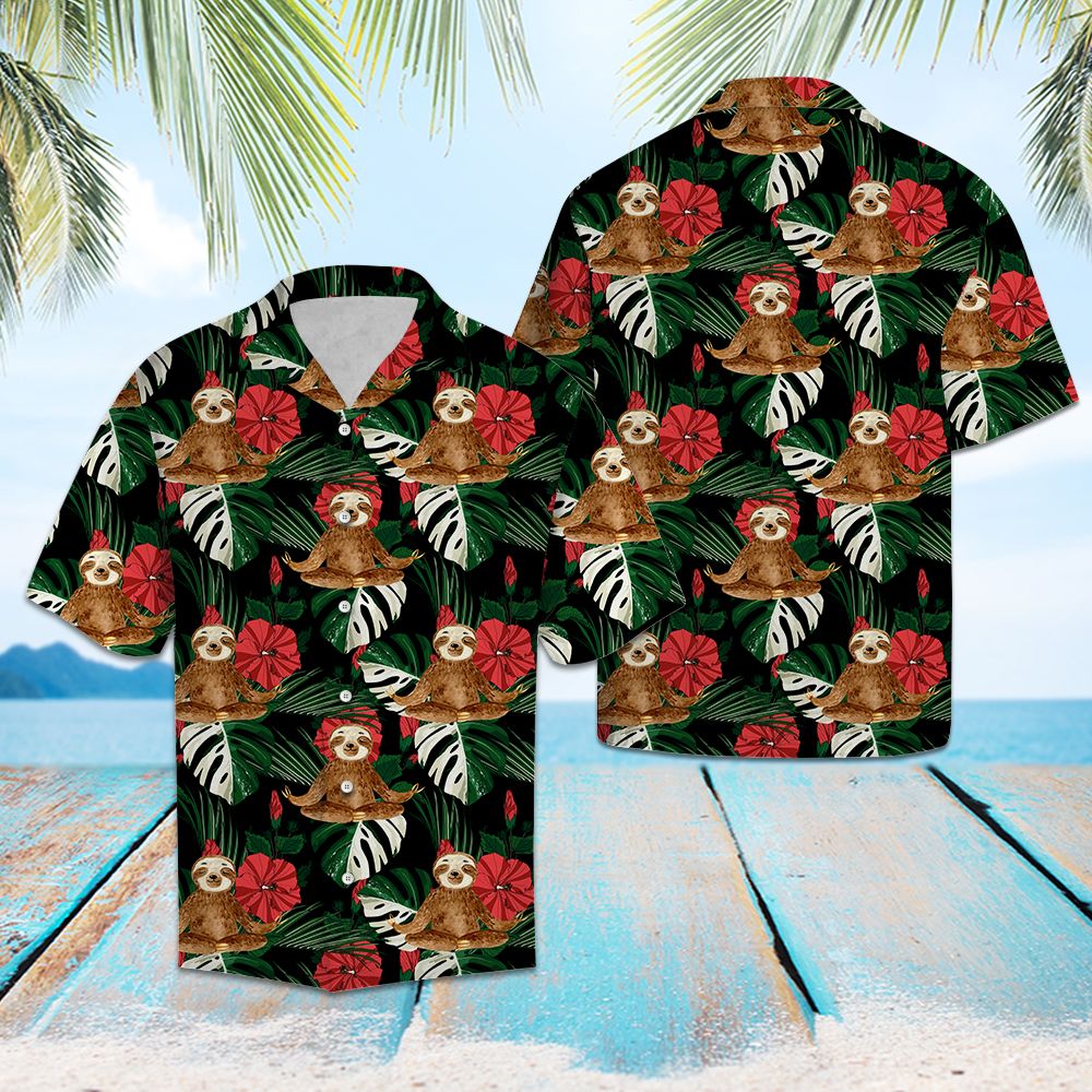 Sloth Hibiscus Flower T0607 - Hawaii Shirt