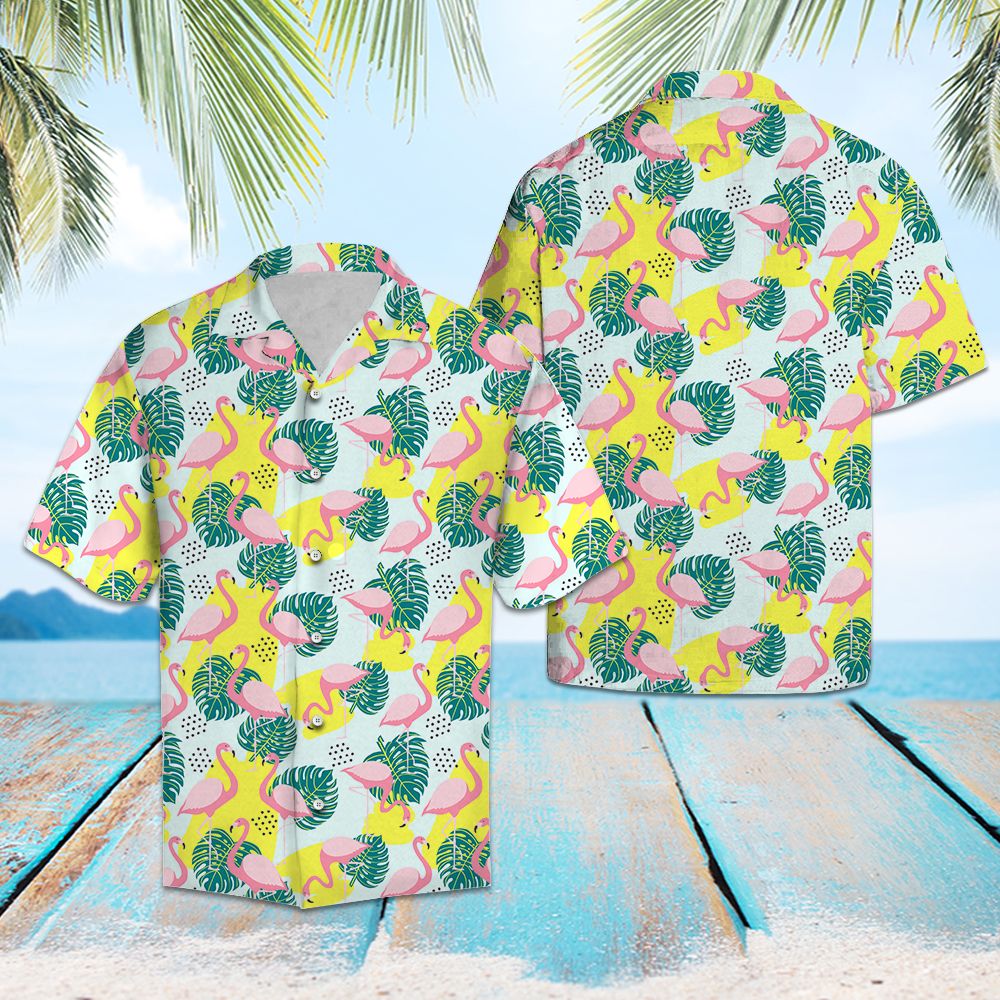 Flamingo Palm Leaves T0607 - Hawaii Shirt