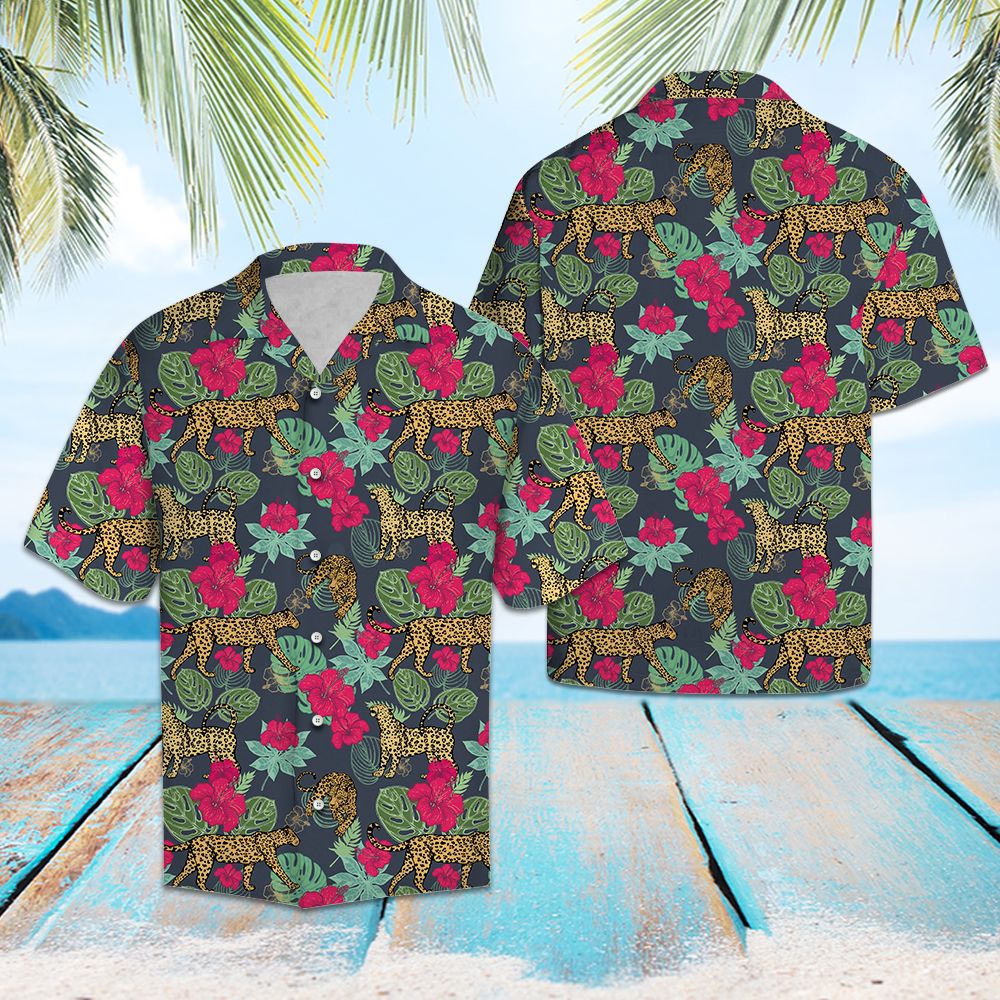 Leopard Hibiscus Flower T0807 - Hawaii Shirt