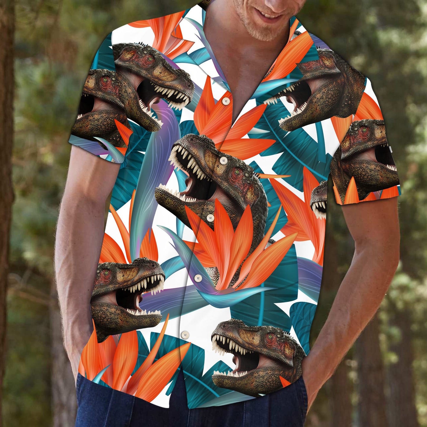 T-rex Palm D0807 - Hawaii Shirt