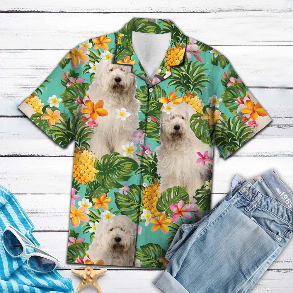 Tropical Pineapple Old English Sheepdog H87005 - Hawaii Shirt