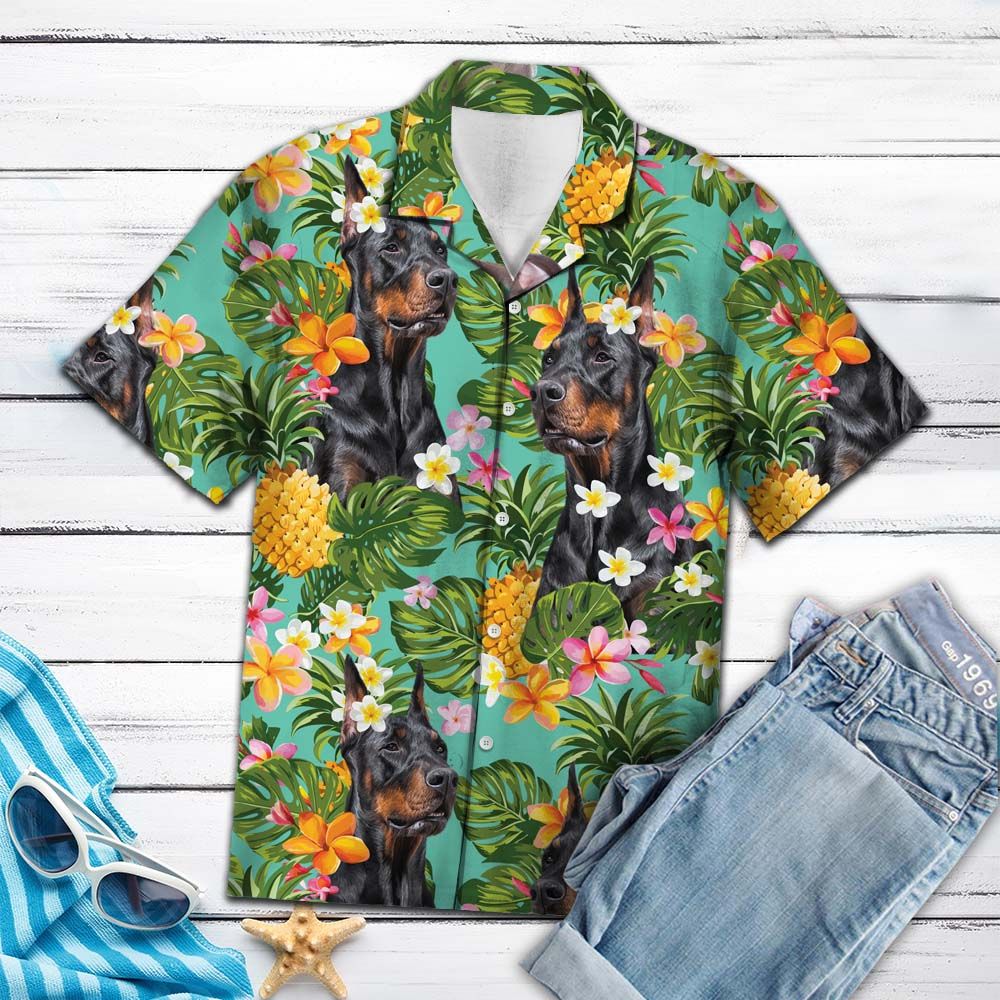 Tropical Pineapple Doberman Pinscher H87054 - Hawaii Shirt