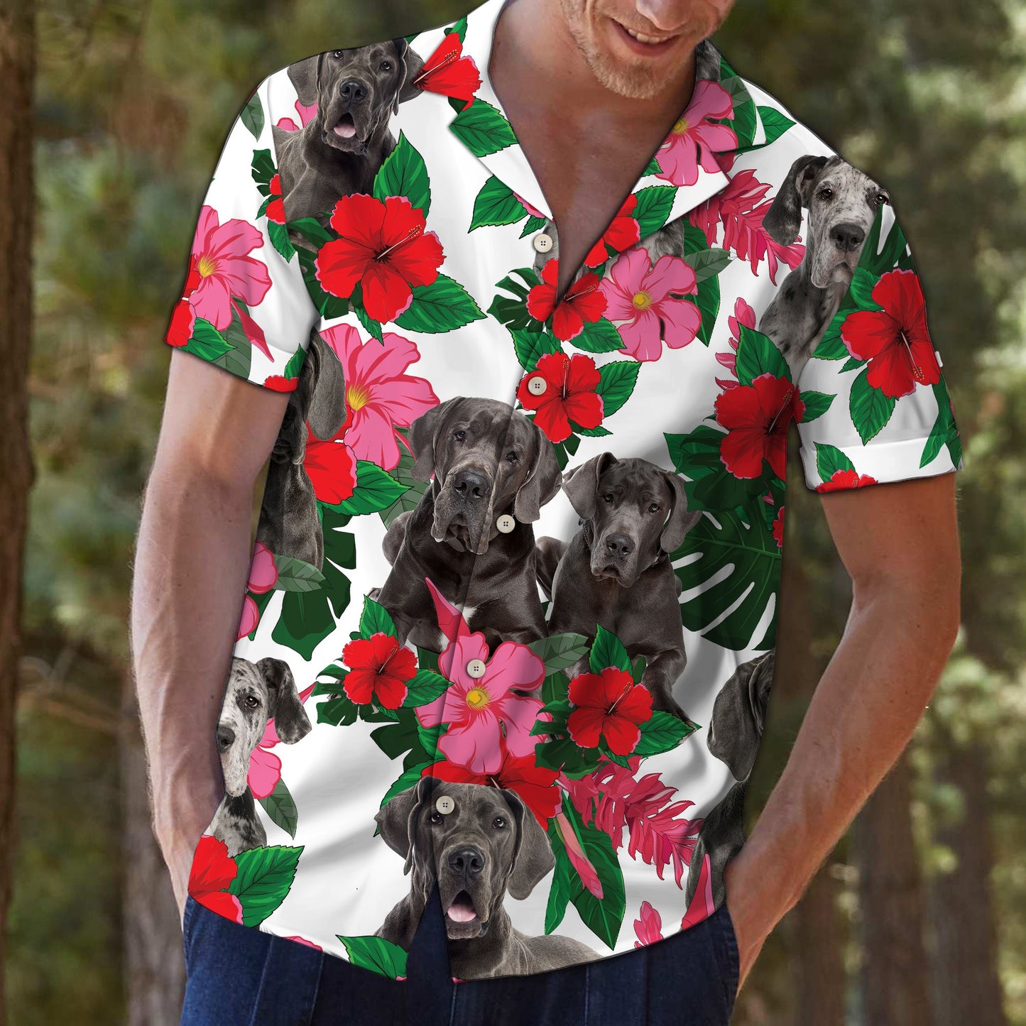 Great Dane Hibiscus D0907 - Hawaii Shirt