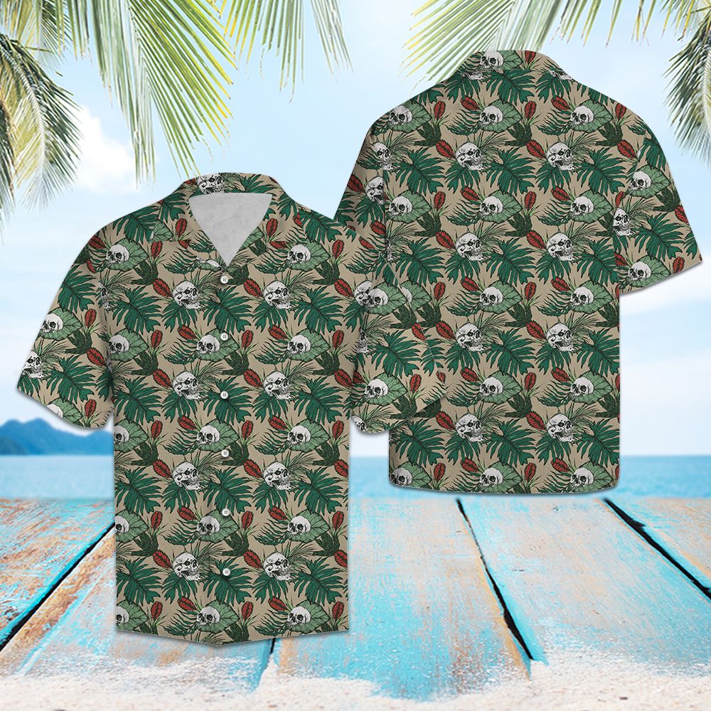Skull Palm Leaves T0907 - Hawaii Shirt
