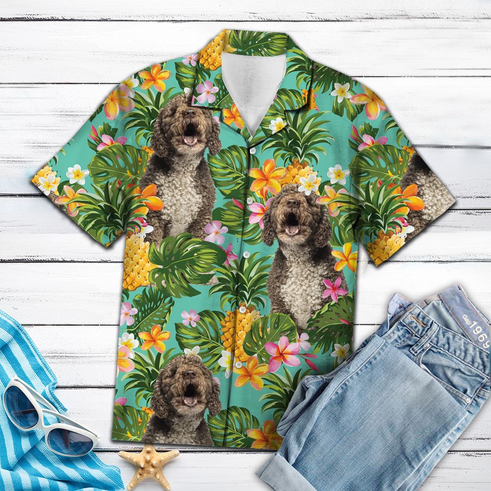 Tropical Pineapple Spanish Water Dog H97043 - Hawaii Shirt