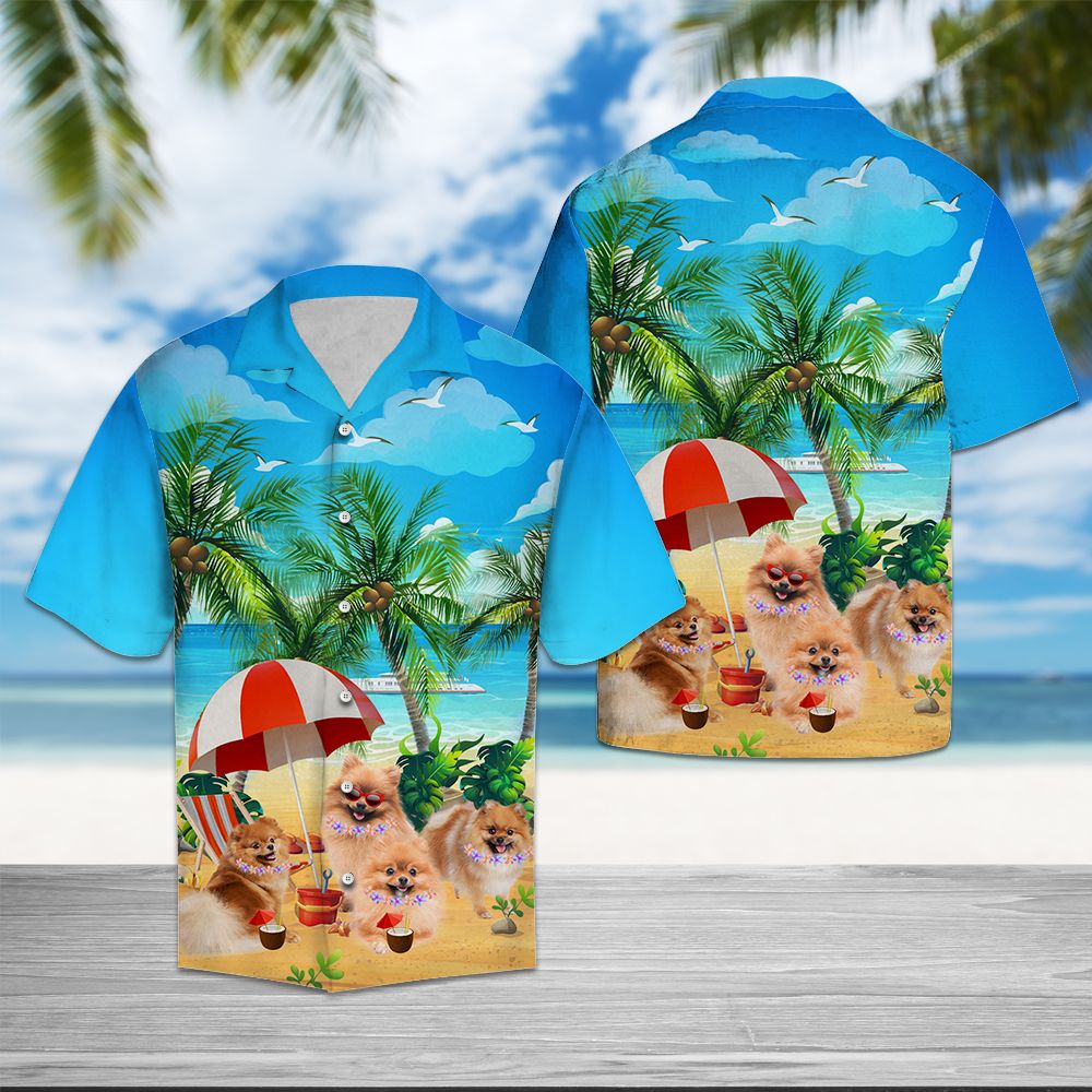 Pomeranian Beach Summer T0907 - Hawaii Shirt