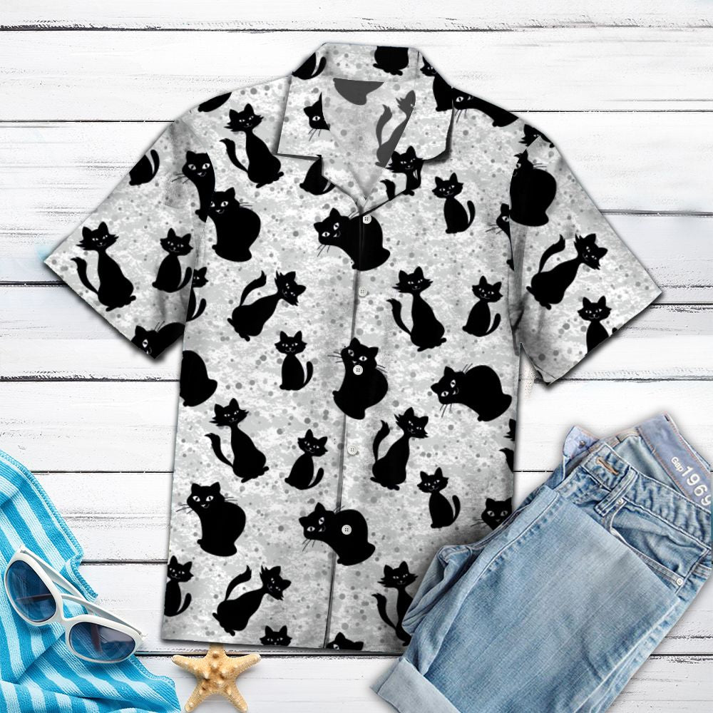 Cute Cartoon Black Cat H97211 - Hawaii Shirt