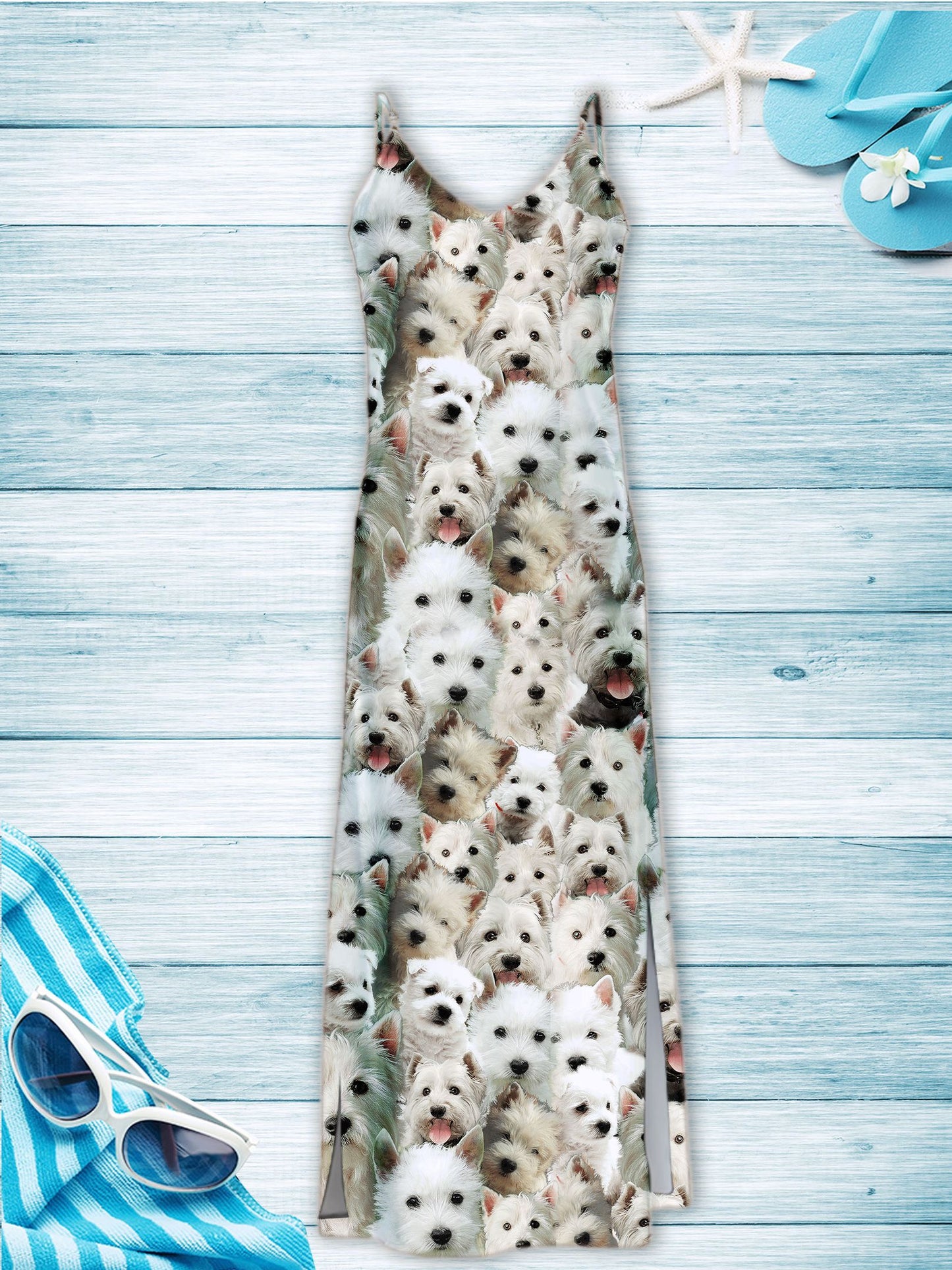 Hawaiian West Highland White Terrier Awesome T1307 - Hawaii Dress