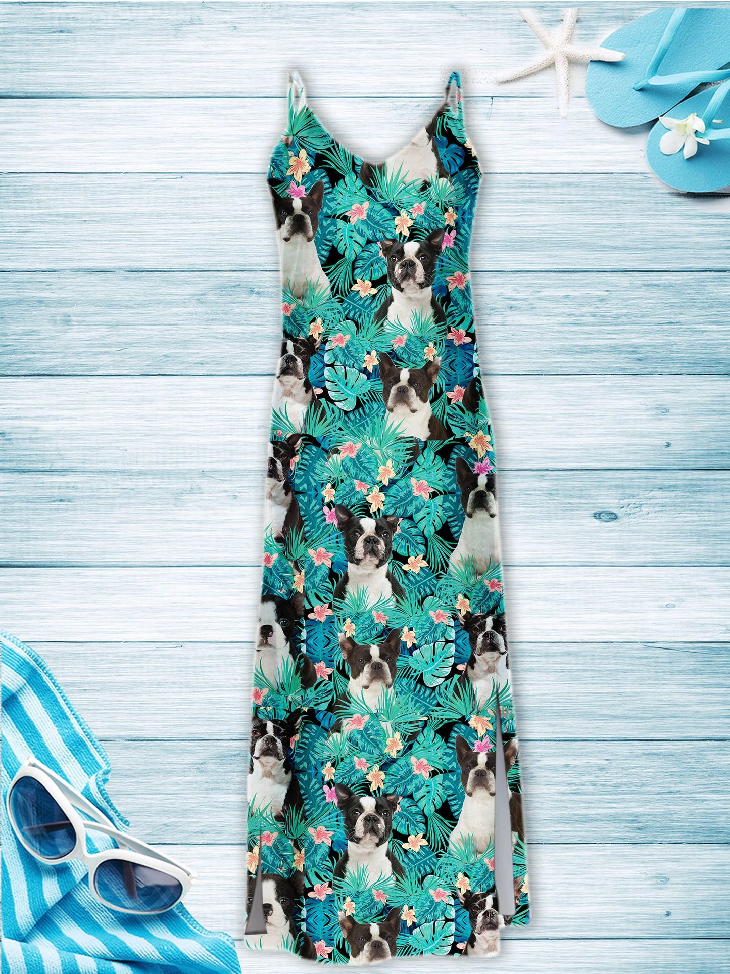 Hawaiian Boston Terrier Tropical T1407 - Hawaii Dress