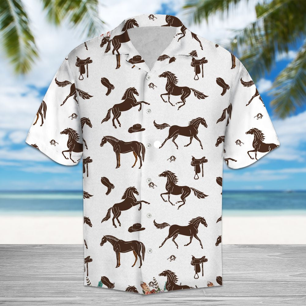 Hawaiian Aloha Shirt For Women, Horse Cowboy Unisex Hawaii Shirt