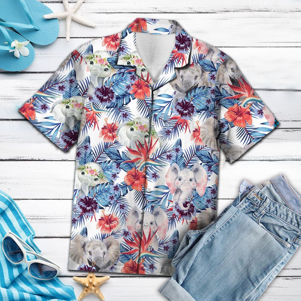Elephant Hibiscus Flower G5715 - Hawaii Shirt
