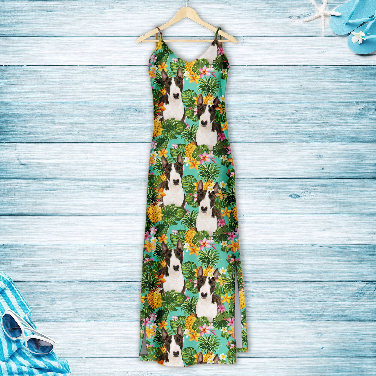Hawaiian Tropical Pineapple Miniature Bull Terrier H157077 - Hawaii Dress