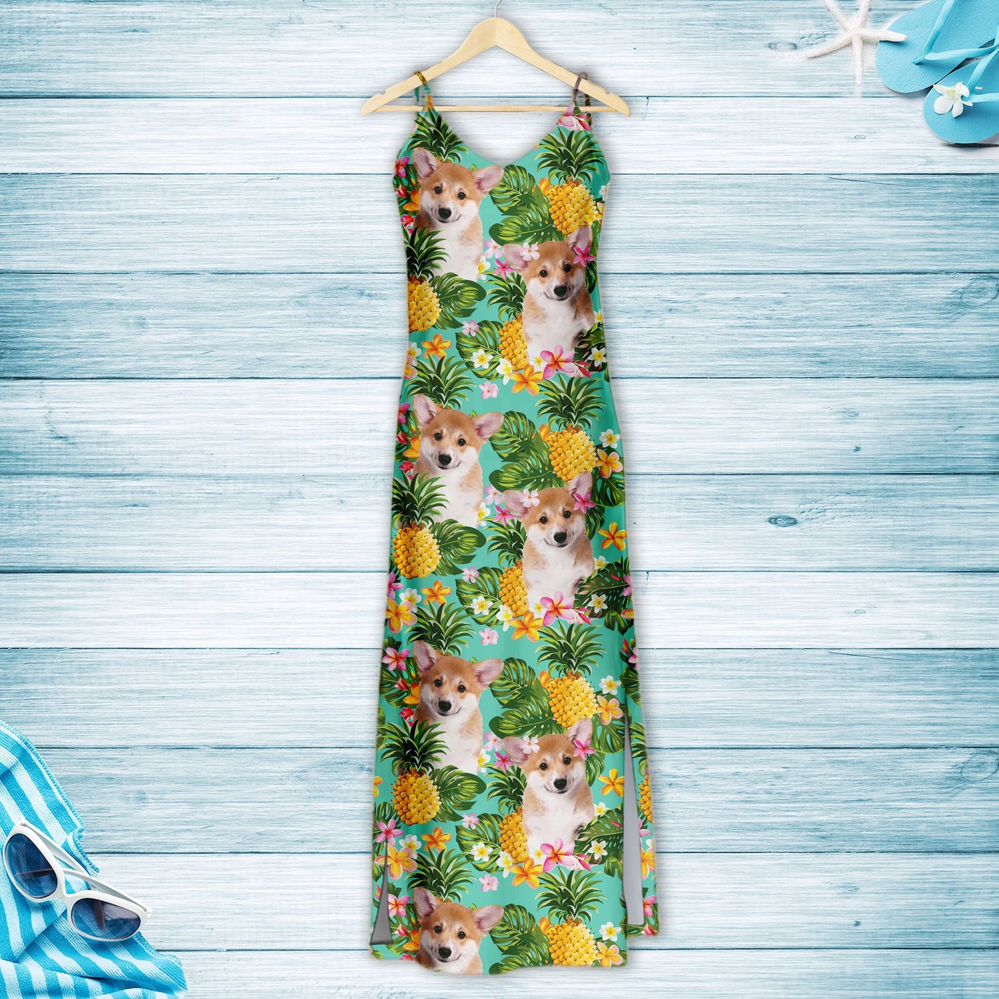 Hawaiian Tropical Pineapple Pembroke Welsh Corgi H157102 - Hawaii Dress