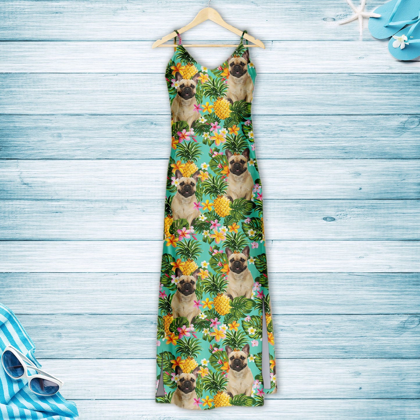 Hawaiian Tropical Pineapple French Bulldog H157126 - Hawaii Dress
