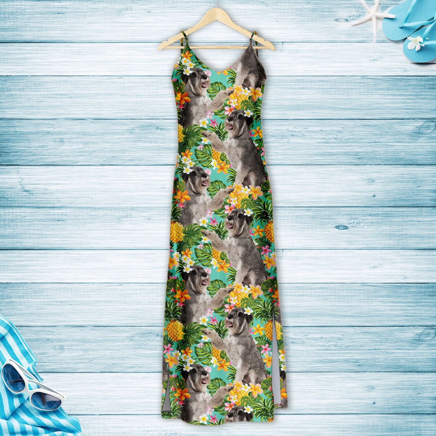 Hawaiian Tropical Pineapple Miniature Schnauzer H157129 - Hawaii Dress