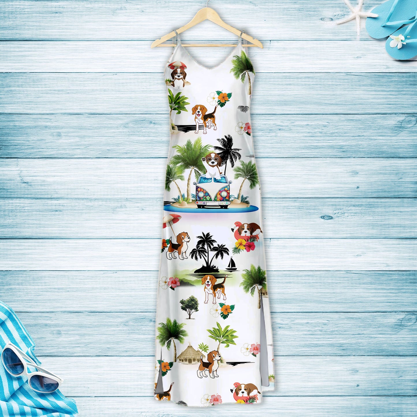Hawaiian Beagle On Vacation G5716 - Hawaii Dress