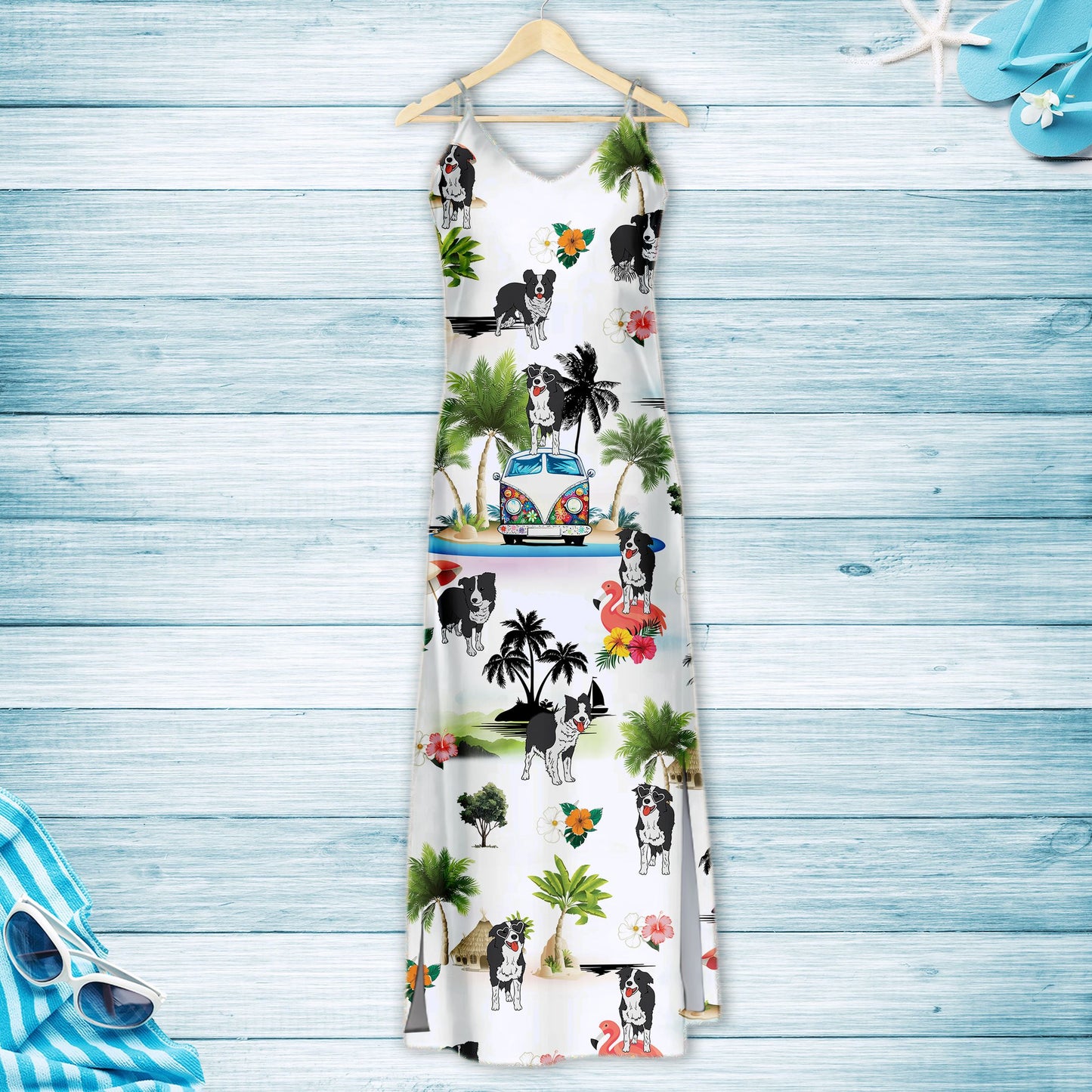 Hawaiian Border Collie On Vacation G5716 - Hawaii Dress
