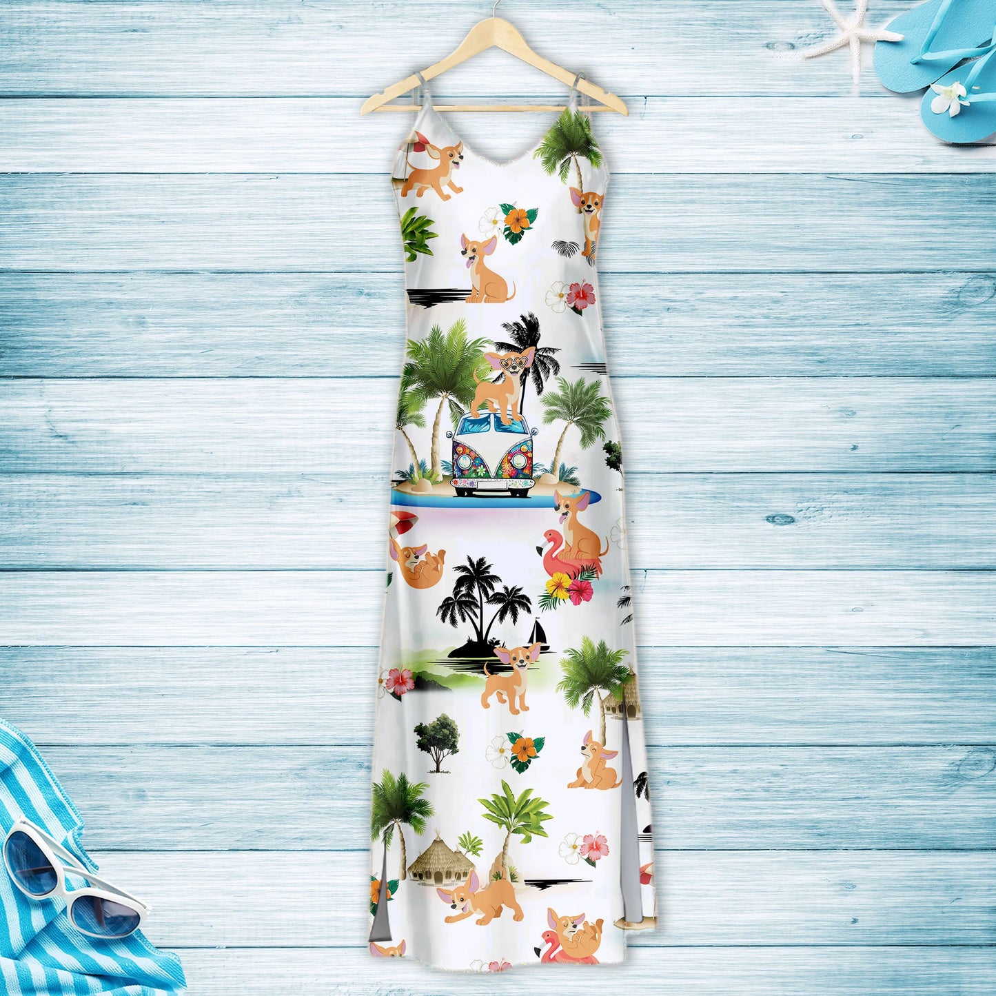 Hawaiian Chihuahua On Vacation G5716 - Hawaii Dress