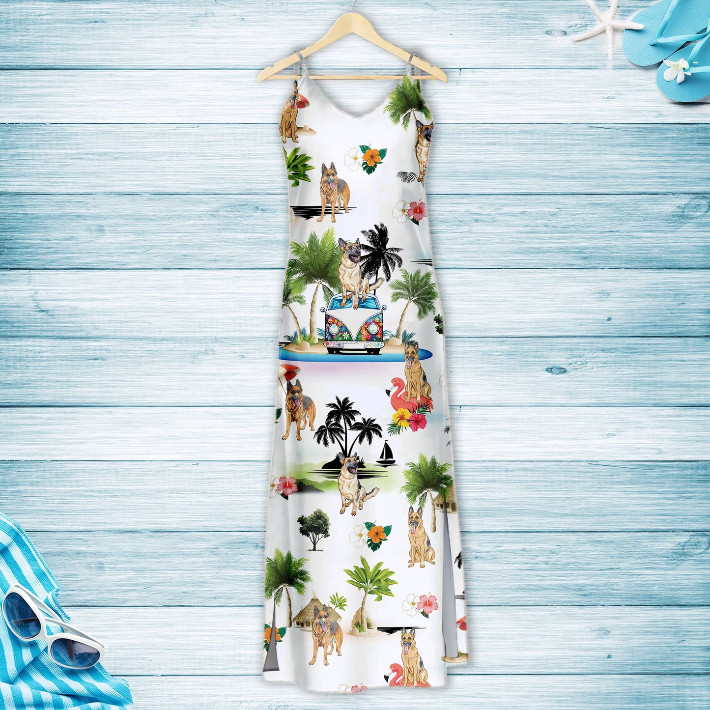 Hawaiian German Shepherd On Vacation G5716 - Hawaii Dress