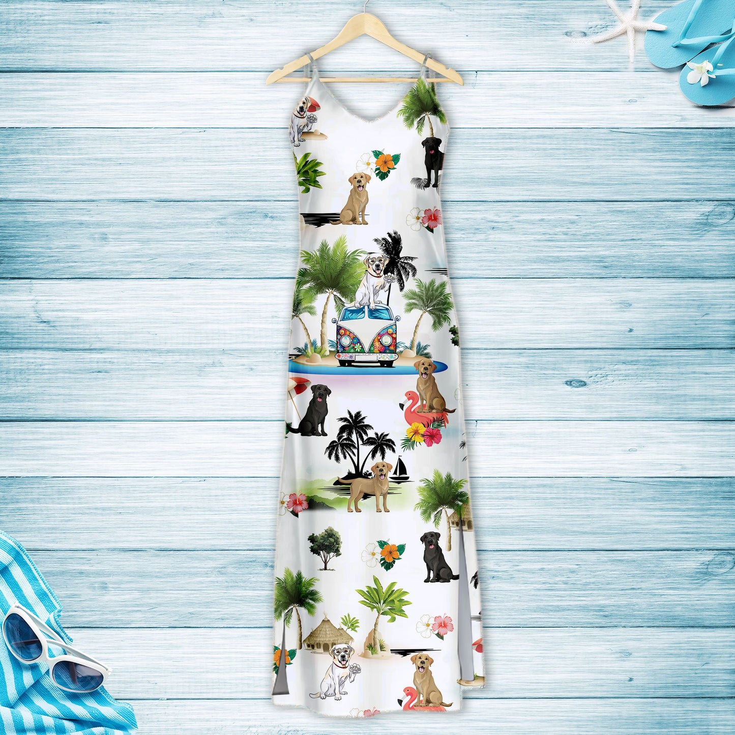 Hawaiian Labrador Retriever On Vacation G5716 - Hawaii Dress