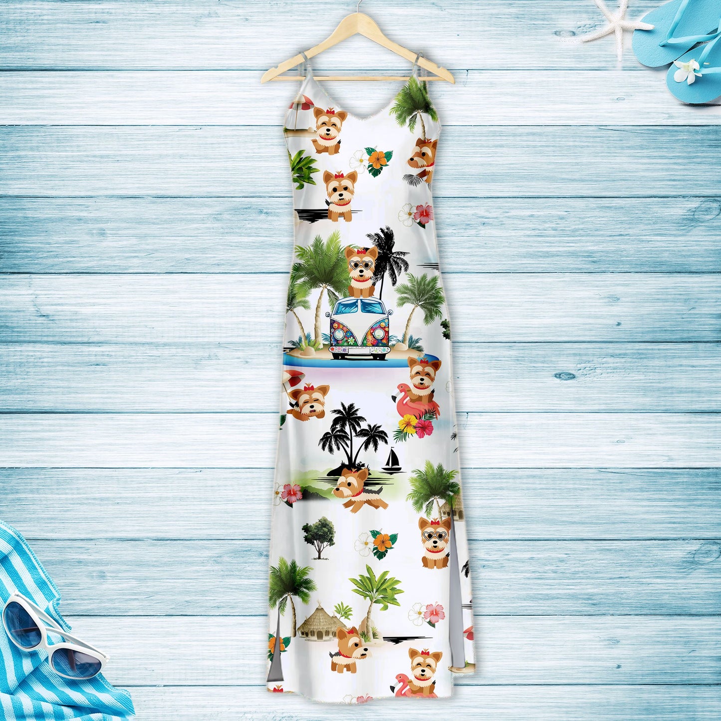 Hawaiian Yorkshire Terrier On Vacation G5716 - Hawaii Dress