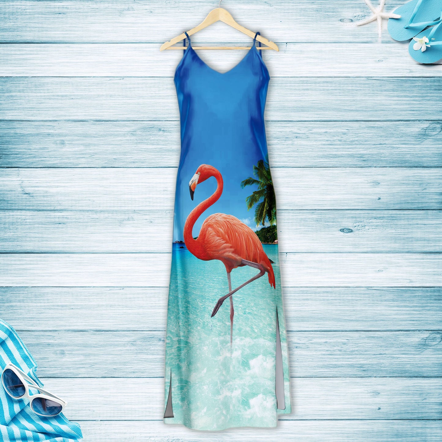 Hawaiian Flamingo At The Beach G5716 - Hawaii Dress